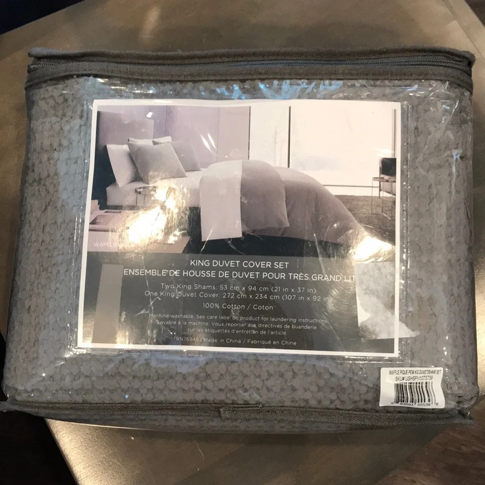 VERA WANG NIP Waffle Piqué Duvet Cover & Sham Set